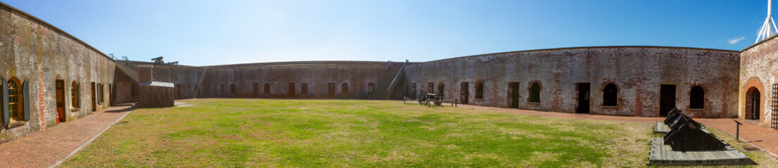 Fototapeta na wymiar Interior courtyard of Fort Macon