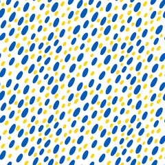 Ukrainian endless pattern with yellow blue elements on white background. Textile print. Nature background.