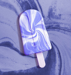 Purple marble popsicle ice cream on the same background