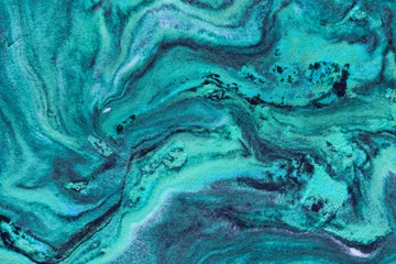Door stickers Turquoise Marble plasticine psychedelic texture background