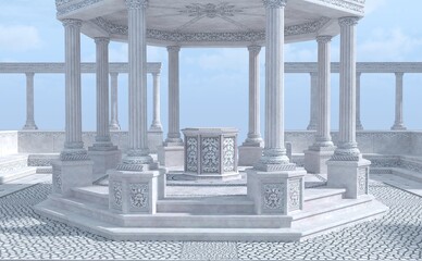 Ancient Greek style ruins in daylight