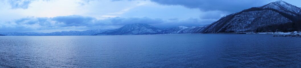 日本 北海道 千歳 冬 支笏湖 