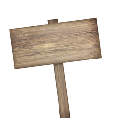 Wooden sign isolated on a white background.
