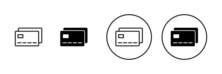 Credit card icons set. Credit card payment sign and symbol