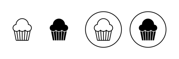 Cup cake icons set. Cup cake sign and symbol
