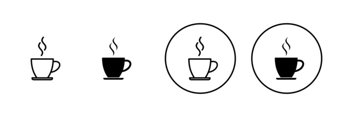 coffee cup icons set. cup a coffee sign and symbol