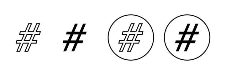 Hashtag icons set. hashtag sign and symbol