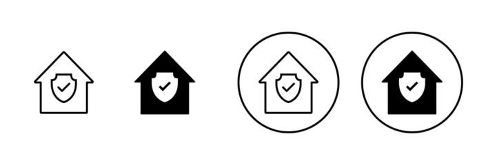 home insurance icons set. home protection sign and symbol