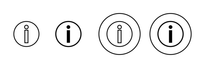 Info sign icons set. about us sign and symbol. Faq icon