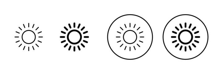 Sun icons set. Brightness sign and symbol