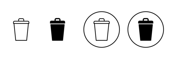 Trash icons set. trash can icon. delete sign and symbol.