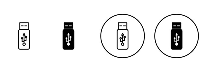 Usb icons set. Flash disk sign and symbol. flash drive sign.