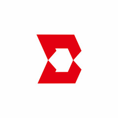 letter b red arrow geometric simple logo vector