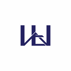 letter wt linked geometric clean logo vector