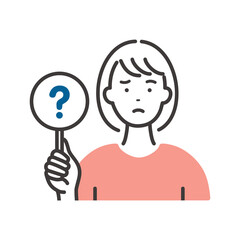 回答札を持つ若い女性（？札）