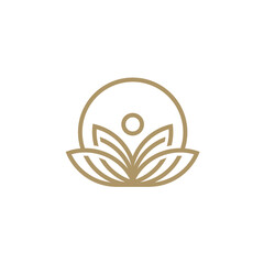 Abstract Lotus Flower Logo Design. Creative Icon Concept.
