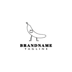 banana fruits logo icon cartoon design template graphic vector illustration