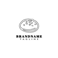 delicious bread cartoon logo icon design template black isolated vector illustration