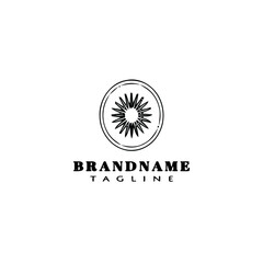 kiwi logo icon design template black isolated vector