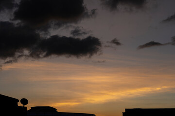 Beautiful colorful orange sunset in Bogotá Colombia