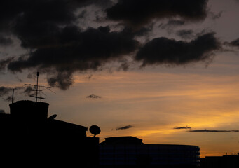 Beautiful colorful orange sunset in Bogot&aacute; Colombia