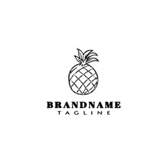 cute pineapple logo icon design template vector illustration