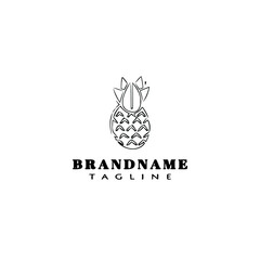 cute pineapple logo icon design template vector illustration
