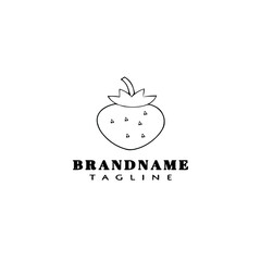strawberry logo cartoon icon design template vector