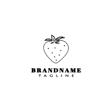 strawberry logo cartoon icon design template vector