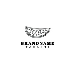 watermelon logo cartoon template icon design black vector illustration