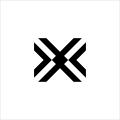 Letter X in black vector logo