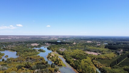 Fototapeta na wymiar aerial view of the Río Negro river, Argentina
