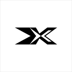 Letter X in black vector logo