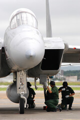 千歳基地に帰還したF-15イーグル戦闘機 -Jet fighter F-15 EAGLE returned to base-