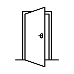 opened door outline  style icon