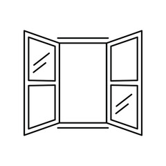 opened window outline style icon