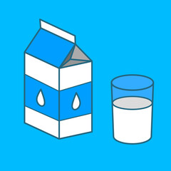 Box and a glass of milk vector