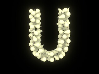 Lightbulb Themed Font  Letter U