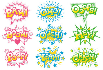 アメリカンコミック風吹き出し素材