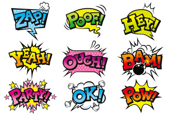 アメリカンコミック風吹き出し素材