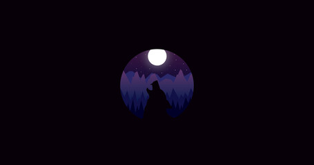 Cool Wolf Roaring Under Moonlight Wallpaper 4K