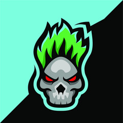 Skull head gaming logo E sport