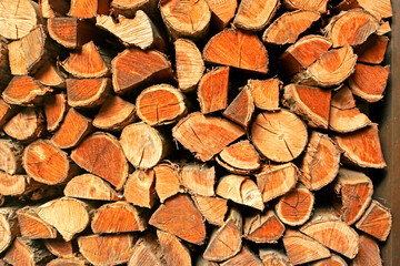 Detail of pile of wood