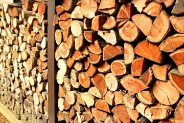 Detail of pile of wood