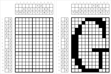 Fototapeta premium Alphabet G Nonogram Pixel Art M_2203001
