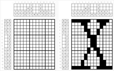Fototapeta premium Alphabet X Nonogram Pixel Art M_2203001