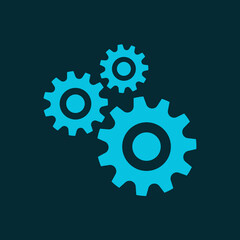 Gear working vector illustration, system work, tech, startup