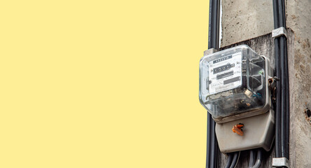 The electricity meter measures the cost of electricity, converts the energy into cost money.