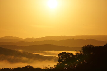 sunrise in the mountains of belize
