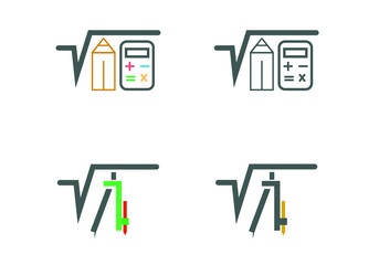 geometry and mathematics icon logo template illustration. math education symbol.